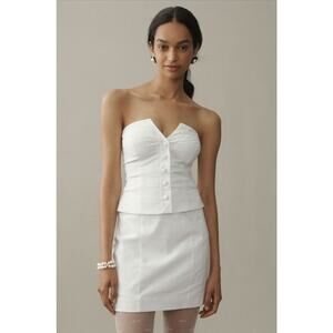 BHLDN White Strapless Vest Mini Dress NWT Size M Bridal